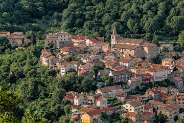 Obraz premium Historic town of Bakar in green forest, Croatia