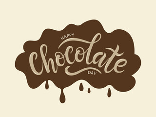 Happy chocolate day postcard or banner.
