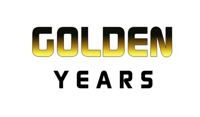 Años dorados haciendo referencia a la jubilación sobre fondo blanco y con efecto dorado degradado. Imagen que hace referencia al maravillos periodo que se avecina con la jubilación.