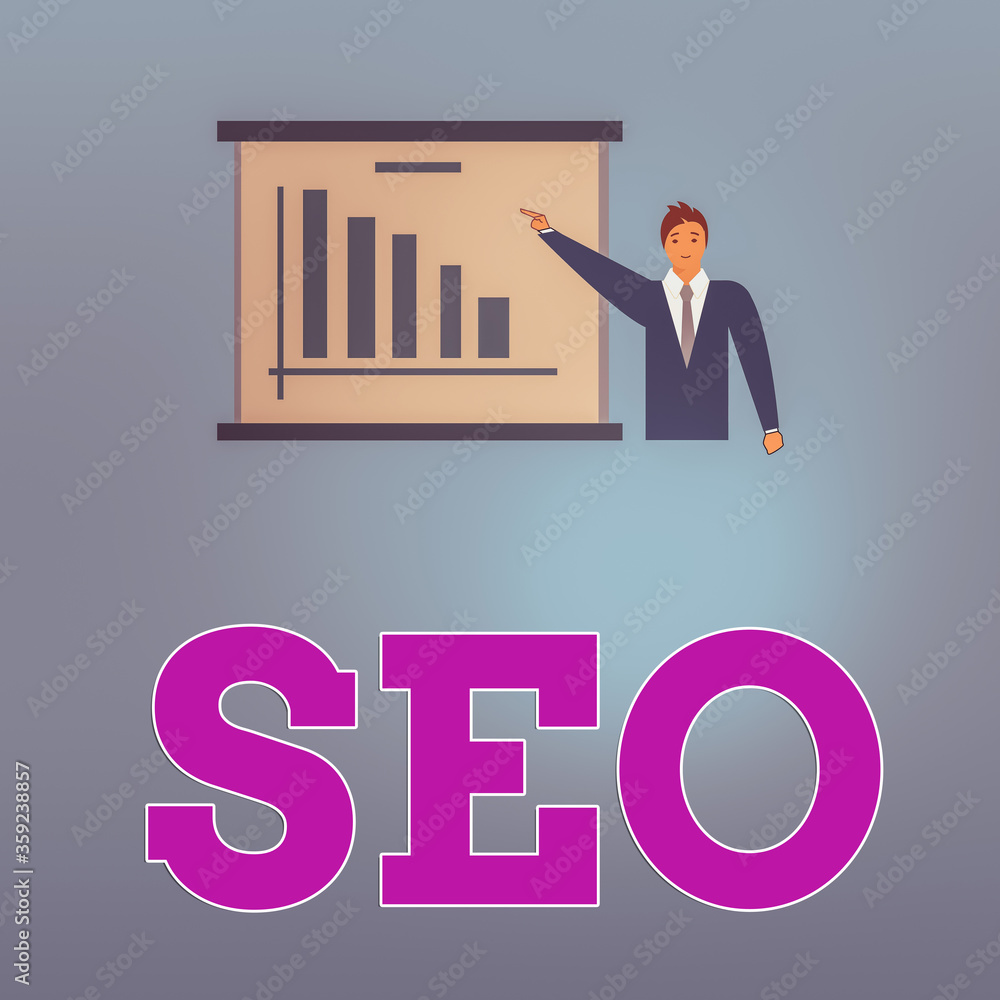 Poster handwriting text seo. conceptual photo search engine optimization increasing quality and quantity of