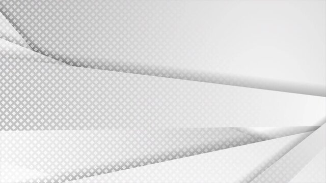 White and grey stripes abstract corporate motion background. Seamless looping. Video animation Ultra HD 4K 3840x2160