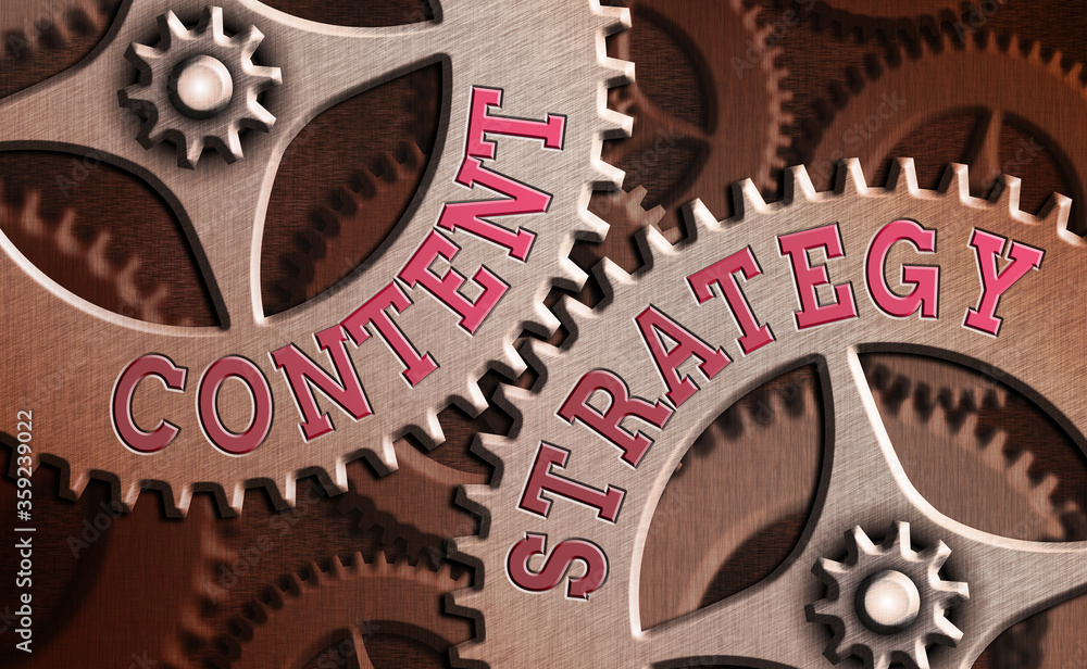 Poster writing note showing content strategy. business concept for important marketing approach distributed