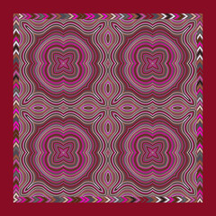 Abstract decorative pattern with geometric shapes and colorful lines.  Square design element can be used for backgrounds, textile, wallpapers, gift wrapping, pillow, templates, shawl and tile. Vector