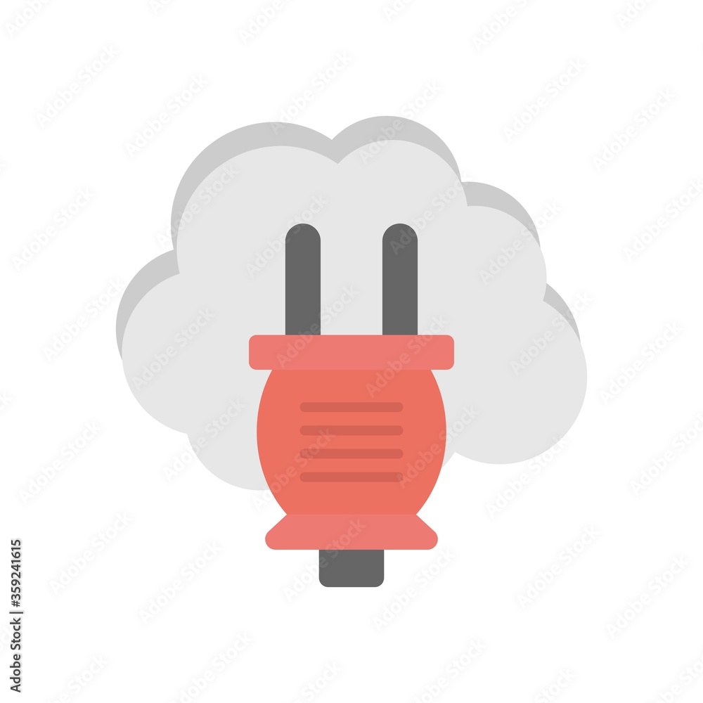 Poster cloud computing with plug symbol. cloud connectivity icon.