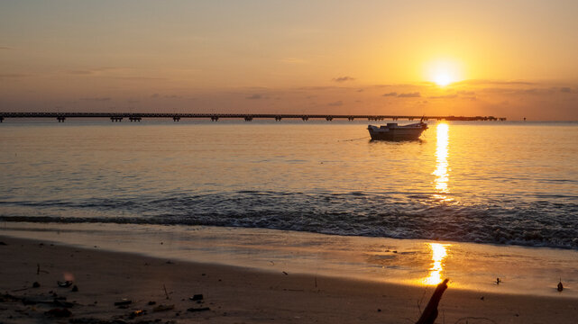 sunset on the sea