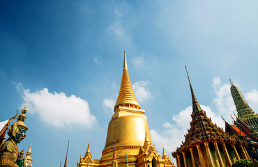 The Grand Palace Golden Buddhist Temple Bangkok, Thailand - Wat Phra Kaew - Emerald Buddha