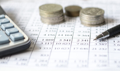 Analysis of the financial report. Business and finance concept