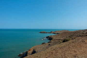 Fototapeta na wymiar Desert and sea around Cabo de la vela, La guajira, Colombia