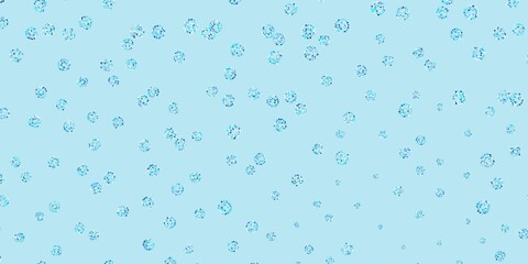 Light blue vector doodle pattern with flowers.