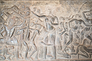 Wall carvings at Angkor Wat