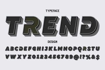 typeface vector, green and orange style background, retro font, alphabet design