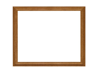 Wooden frame for paintings or photo. Isolated on white