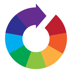 Obraz premium Eight Part Circular Process Flow