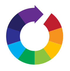Obraz premium Nine Part Circular Process Flow