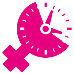 Icon female PMS symbol, premenstrual tension. Ideal for catalogs, newsletters and institutional material