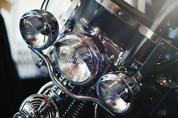 Image of a new motorcycle in a store.