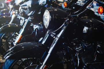 Image of a new motorcycle in a store.