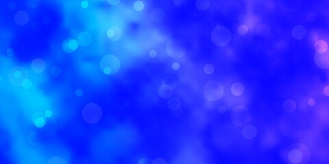 Light Pink, Blue vector texture with circles. Abstract decorative design in gradient style with bubbles. Pattern for booklets, leaflets.