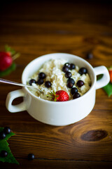 fresh homemade cottage cheese with summer berries