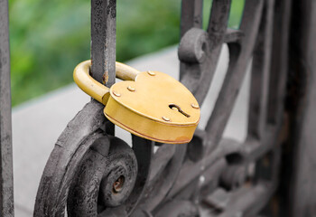 old iron padlock close up