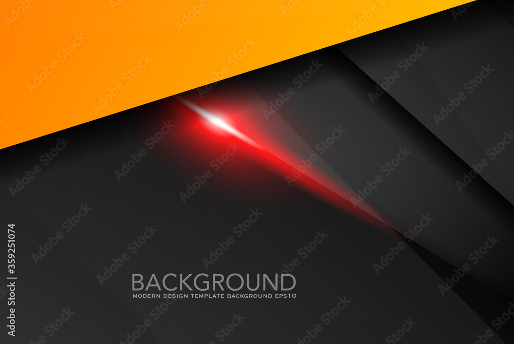 Poster Black and orange triangle geometric vector background with black element and space for text and background design - Vector