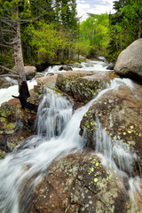 River running over its banks in Rocky Mountain National Park