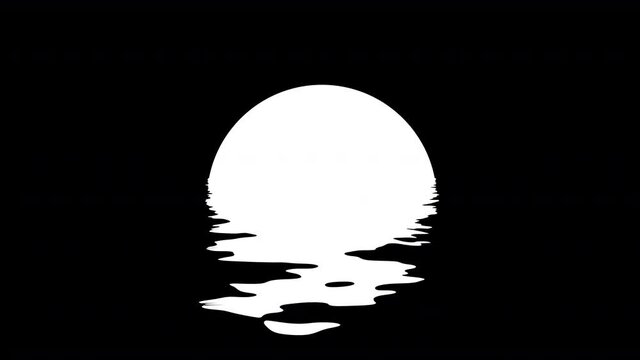 Abstract Black Water. Seamless looping moonlight