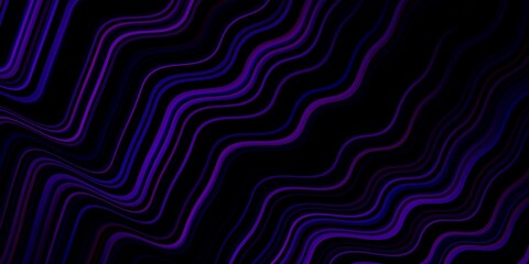 Dark Purple vector template with curved lines.