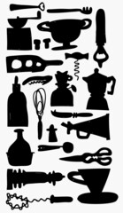 cooking utensils black kitchenware background