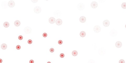 Light orange vector doodle template with flowers.