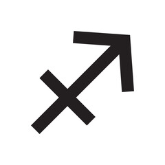 Obraz premium Sagittarius. Zodiac sign. Astrological calendar. Zodiacal black and white vector horoscope. Line symbol