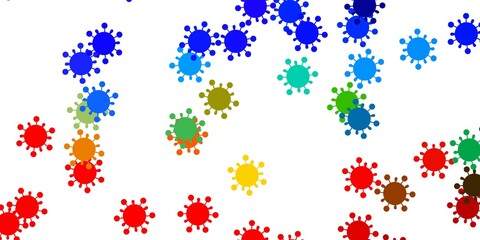 Light multicolor vector background with covid-19 symbols.