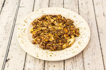 Spanish black pudding scrambled eggs