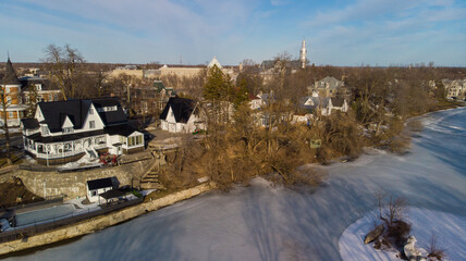 Obraz premium Aerial view of Terrebonne city in winter, Quebec, Canada