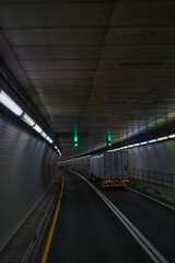 Inside Lincoln Tunnel in New York