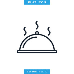 Food Tray Icon Vector Logo Design Template.