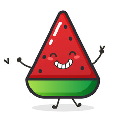 Cute Watermelon fruit character for illustration or mascot.