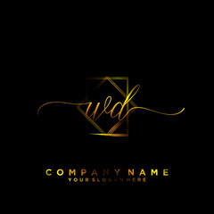 WD Initial handwriting logo vector	
