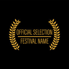 film movie award vector. laurel festival winner wreath. best cinema star icon. gold logo. celebrity branch prize. academy entertainment reel. reward emblem banner. olive palm.