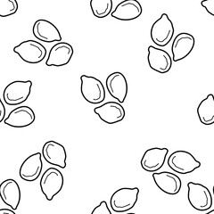 Nuts Pattern. Hand drawn food seamless background