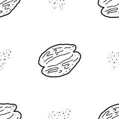 Nuts Pattern. Hand drawn food seamless background