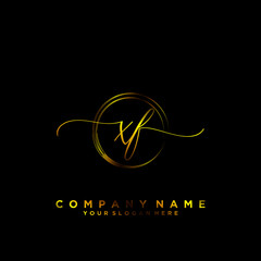 XF Initial handwriting logo vector	
