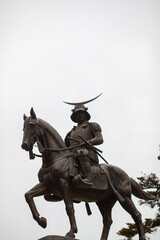 statue of  Date Masamune, great warrior and ruler of the Edo era in Japan