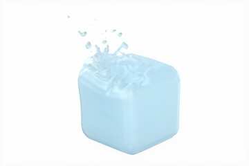 Snow cube, cold temperature background, 3d rendering.