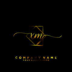 XM Initial handwriting logo vector	
