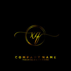 XQ Initial handwriting logo vector	
