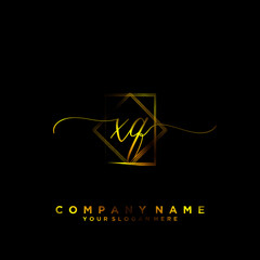 XQ Initial handwriting logo vector	
