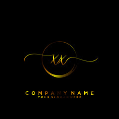 XX Initial handwriting logo vector	
