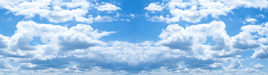 Cloudscape  summer background banner panorama - Blue sky with clouds