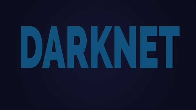 Darknet animated word. Kinetic typography.
